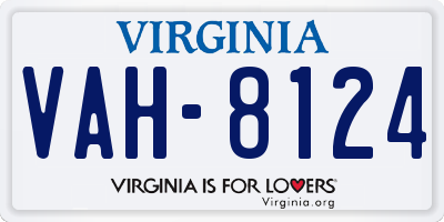 VA license plate VAH8124