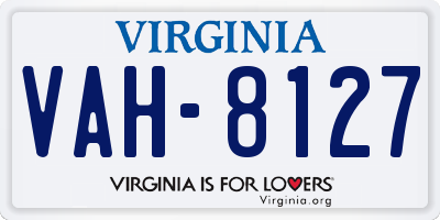 VA license plate VAH8127