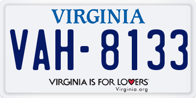 VA license plate VAH8133