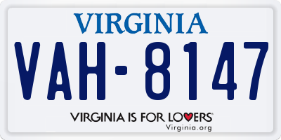 VA license plate VAH8147
