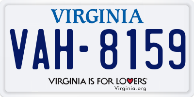 VA license plate VAH8159