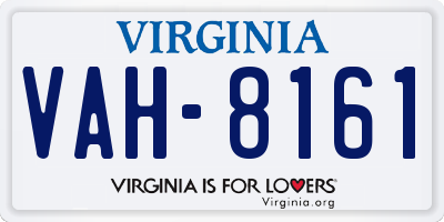 VA license plate VAH8161
