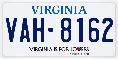VA license plate VAH8162