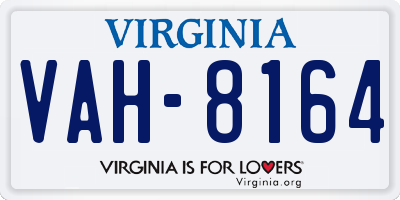 VA license plate VAH8164