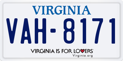 VA license plate VAH8171