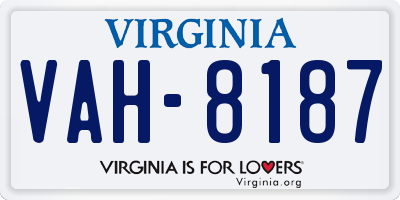 VA license plate VAH8187