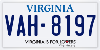 VA license plate VAH8197