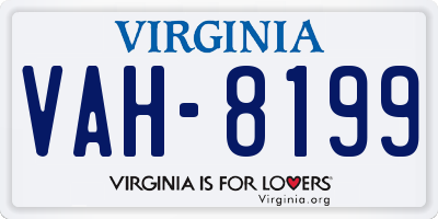VA license plate VAH8199