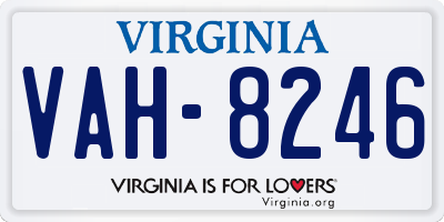 VA license plate VAH8246