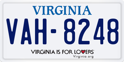 VA license plate VAH8248