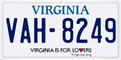 VA license plate VAH8249