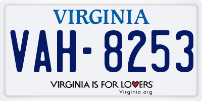 VA license plate VAH8253