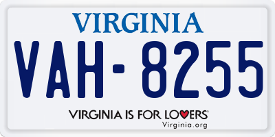 VA license plate VAH8255