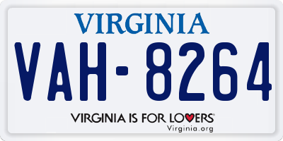 VA license plate VAH8264