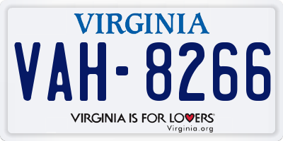 VA license plate VAH8266