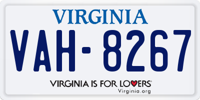 VA license plate VAH8267