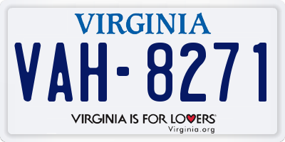 VA license plate VAH8271