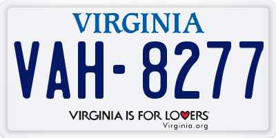 VA license plate VAH8277