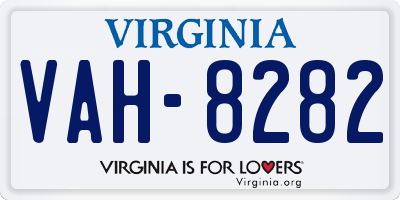 VA license plate VAH8282