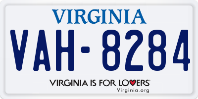 VA license plate VAH8284