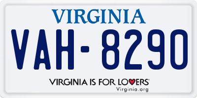 VA license plate VAH8290