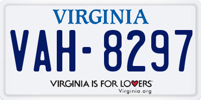 VA license plate VAH8297