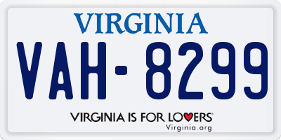 VA license plate VAH8299