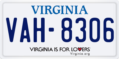 VA license plate VAH8306