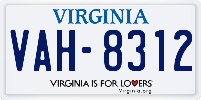 VA license plate VAH8312