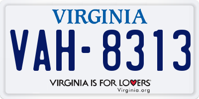 VA license plate VAH8313