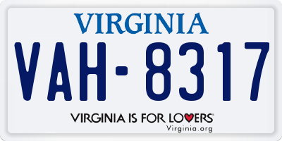 VA license plate VAH8317