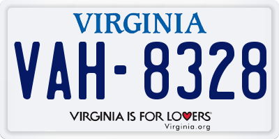 VA license plate VAH8328