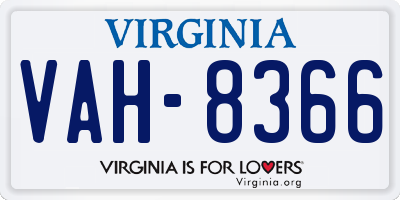 VA license plate VAH8366