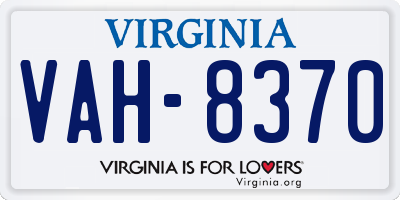 VA license plate VAH8370