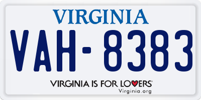 VA license plate VAH8383