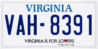 VA license plate VAH8391