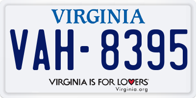 VA license plate VAH8395