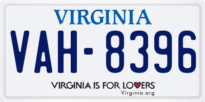 VA license plate VAH8396