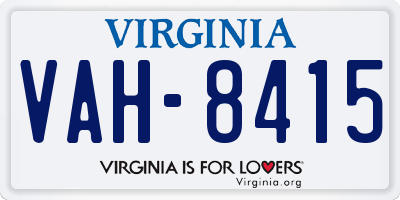 VA license plate VAH8415