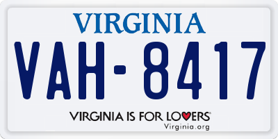 VA license plate VAH8417