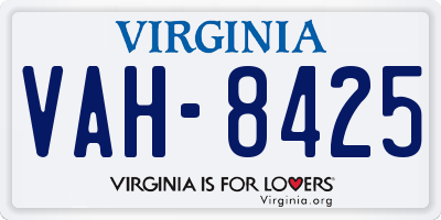VA license plate VAH8425
