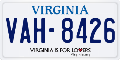 VA license plate VAH8426