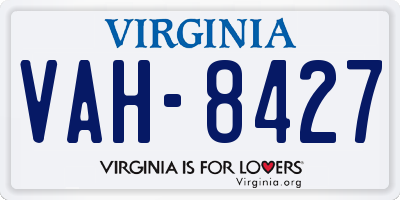 VA license plate VAH8427