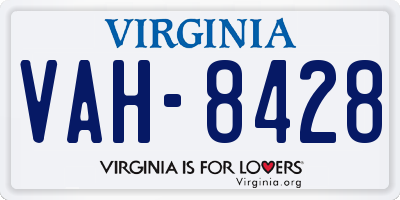 VA license plate VAH8428
