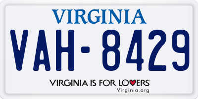 VA license plate VAH8429