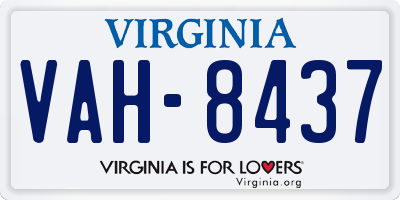 VA license plate VAH8437