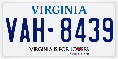 VA license plate VAH8439