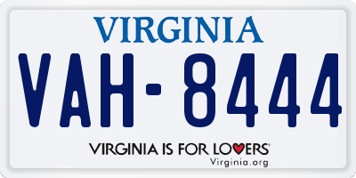VA license plate VAH8444