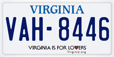 VA license plate VAH8446