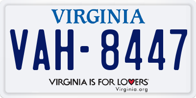 VA license plate VAH8447